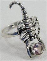 Amethyst Scorpions Ring - Size 10