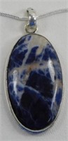 Sodalite 2.5" Pendant & Chain