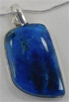 Blue Apatite 2" Pendant & Chain