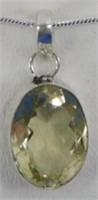 Natural Citrine 1.5" Pendant & Chain