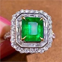 2.5ct Natural Emerald Ring in 18K Gold