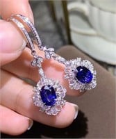 3.4ct Natural Sapphire Earrings in 18k Yellow Gold