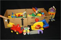 Colorful Plastic toys-Fisher Price etc, 2 Boxes