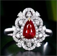 1.48ct Mozambique ruby ring 18k gold