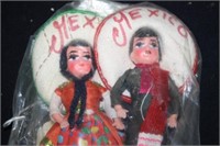 Dolls from Mexico (2) Man and Woman; Sombreros