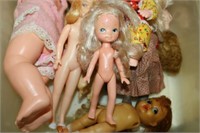 Small Plastic Dolls in Tub-Some missing limbs