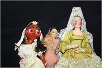 Vintage Ethnic Dolls; Painted and Fabric