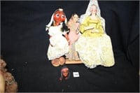 Vintage Ethnic Dolls; Painted and Fabric