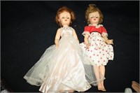 Vintage Plastic Dolls w/moving eyes; Dresses