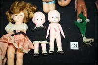 Vintage Small Plastic Dolls; Some Missing Parts