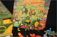 Ninja Turtles figures; Van; Carrying Case; Weapons