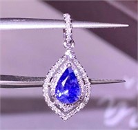 1.2ct Natural Sapphire Pendant in 18k Yellow Gold