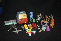 Mixture of Metal and plastic toys; Metal Truck