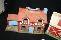 Vintage Fisher Price house and barn-No figures