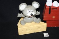 Mouse Radio and Plastic Snoopy Bank (cracked)