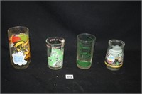 4 Vintage Glasses; Muppets; Dr. Seuss Jelly Jar