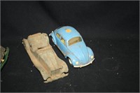 Vintage Toy Cars-Hubley-Missing Paint; Beetle