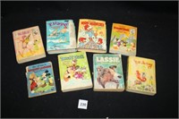 Set of thick books; Flipper; Donald Duck; Lassie