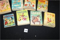 Set of thick books; Flipper; Donald Duck; Lassie