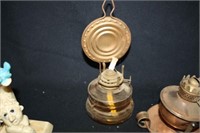 Brass-like Kerosene Lamps w/Glass; Small Figures