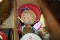 Various Collectors Tins and baskets; Campbells