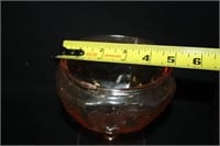 Pink Glass; Cookie jar w/lid; Compote (no lid)