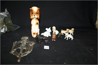 Dog Figurines and Décor; Metal Torch Plaque w/dog