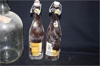 Glass Bottles w/Lids - 2 Beer Bottles