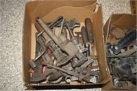 Vintage Wrenches; Household odds/ends (2 boxes)