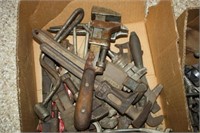 Vintage Wrenches; Household odds/ends (2 boxes)