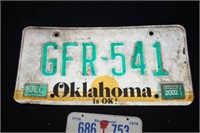 Oklahoma License Plate & S Carolina souvenir