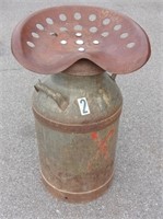 Milk Can Tractor Seat Stool
