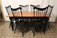 Wood Dining Table with 6 Chairs