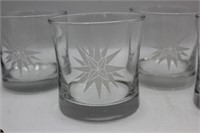 4-Pc. Star Etched Lowball Glasses