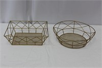 Geometric Gold Wire Baskets