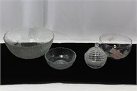 4-Pc. Glass Floral Serve ware