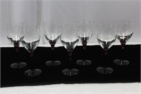 Set 7 Amethyst Petal Stem Wine Glasses