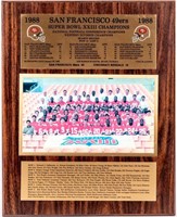 Wood Plaque SF 49ers 1988 Super Bowl XXIII