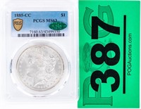 Coin 1885-CC  Morgan Silver Dollar PCGS MS63 CAC