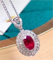 1.2ct pigeon blood ruby pendant 18k gold