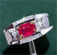1.24ct Mozambique ruby ring 18k gold