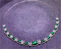 5.8ct Natural Emerald Necklace in 18k Yellow Gold