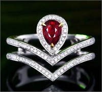 0.9ct Mozambique ruby ring 18k gold