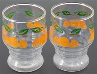 * 2 Orange Juice Glasses: Set of 2, 3 1/2" high -