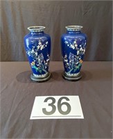 [B2] Pair of Enameled Asian Vases