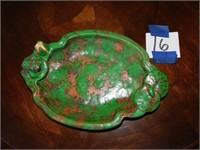 WELLER POTTERY FROG W/ LILY PAD15.5"X10.75" SIGNED
