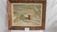 OIL PAINTING ON ART BOARD BY E.D. LEWIS