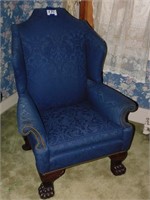 CLAW FOOT UPHOLSTERED CHAIR