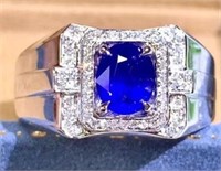 1.52ct Natural Sapphire Ring in 18k Yellow Gold
