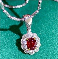 1.29ct natural ruby pendant in 18k yellow gold